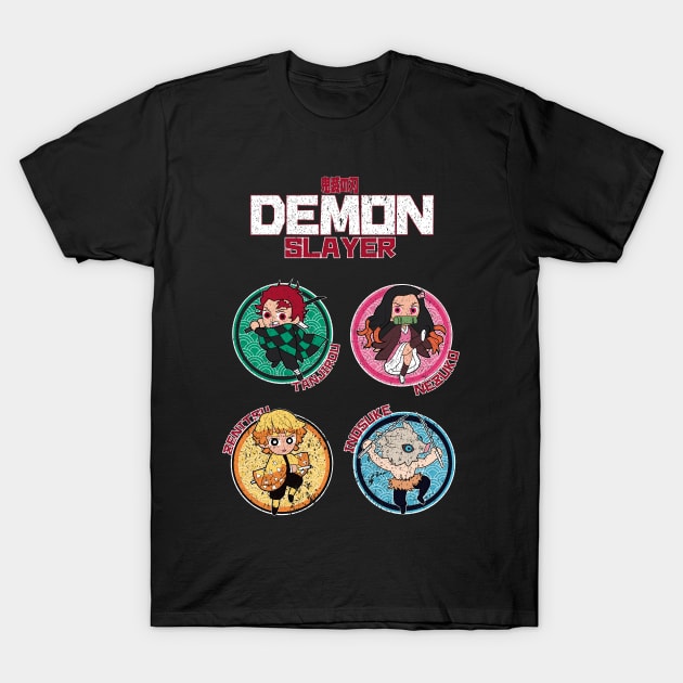 DEMON SLAYER (KIMETSU NO YAIBA): ALL CHARACTERS GRUNGE STYLE T-Shirt by FunGangStore